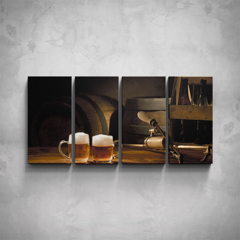 Obrazy - 4-dílný obraz - Dvě piva