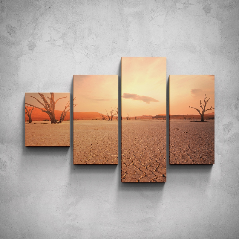 Obrazy - 4-dílný obraz - Vyprahlá poušť