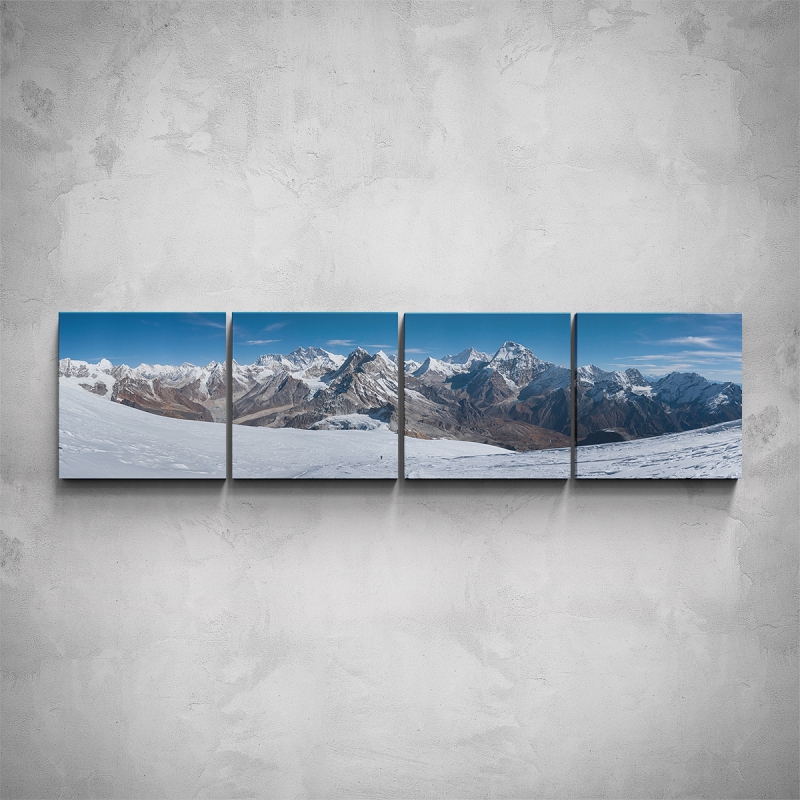 Obrazy - 4-dílný obraz - Zimní hory