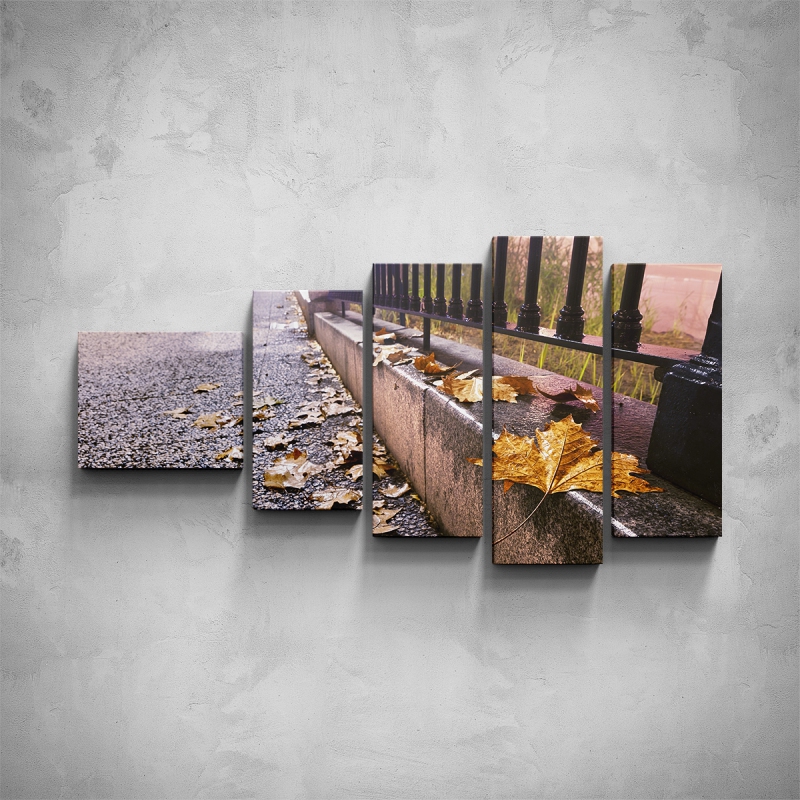 Obrazy - 5-dílný obraz - Podzimní ulice