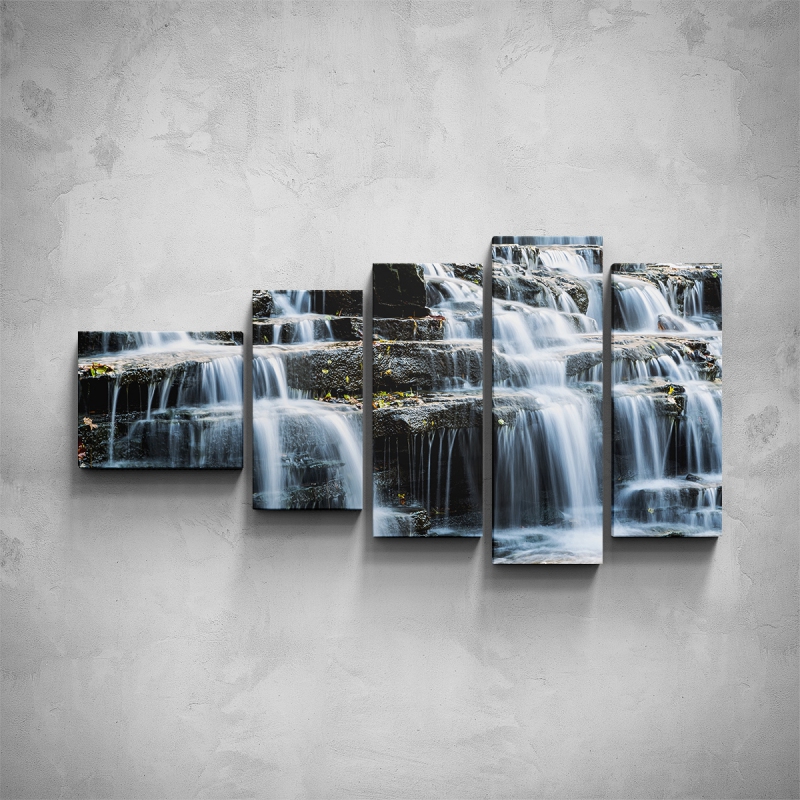 Obrazy - 5-dílný obraz - Kaskádový vodopád