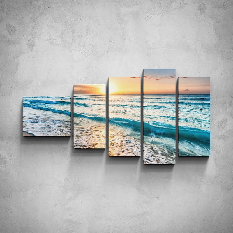 Obrazy - 5-dílný obraz - Vlny na moři