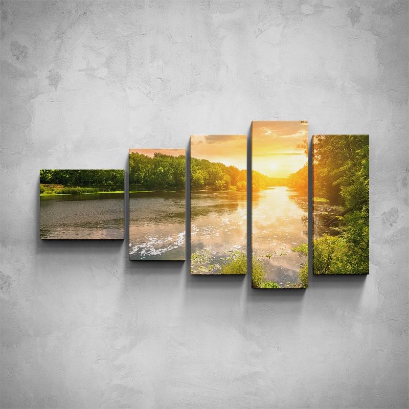 Obrazy - 5-dílný obraz - Řeka