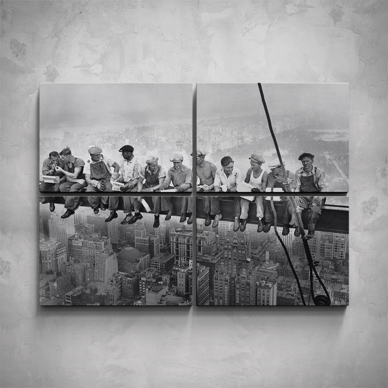 Obrazy - 4-dílný obraz - Dělníci na traverze