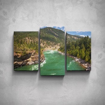 3-dílný obraz - Zelená řeka