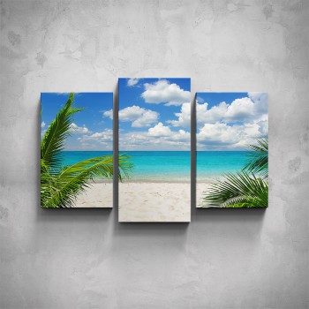 3-dílný obraz - Azurová pláž