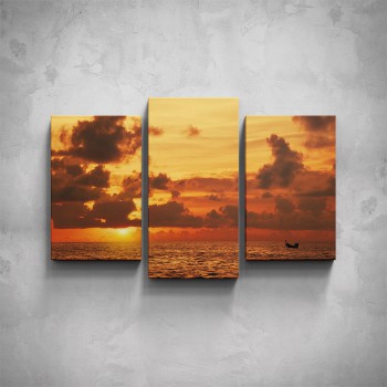 3-dílný obraz - Moře západ slunce