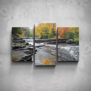 3-dílný obraz - Kamenná řeka