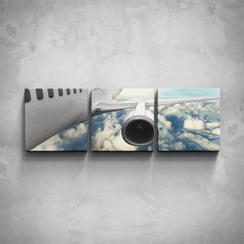 3-dílný obraz - Letadlo - detail