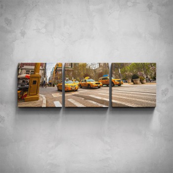 3-dílný obraz - New York taxi