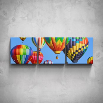 3-dílný obraz - Horkovzdušné balóny