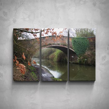 3-dílný obraz - Most přes řeku