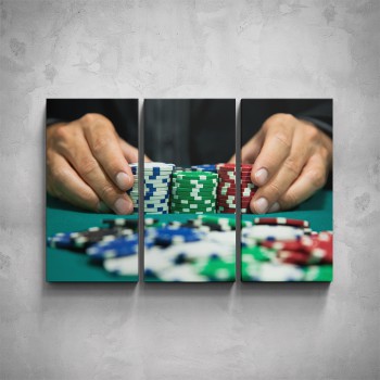 3-dílný obraz - Poker