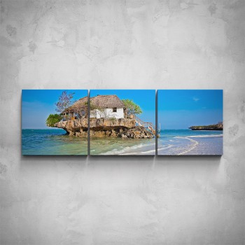 3-dílný obraz - Dům na pláži