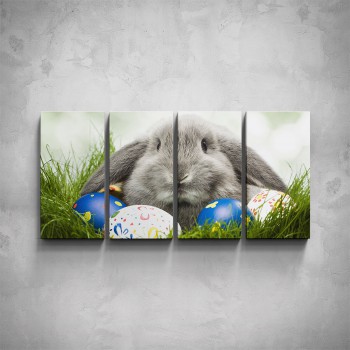 4-dílný obraz - Velikonoční králíček