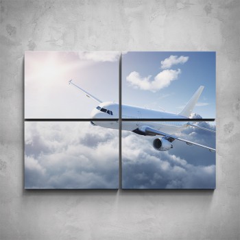 4-dílný obraz - Letadlo