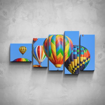5-dílný obraz - Horkovzdušné balóny