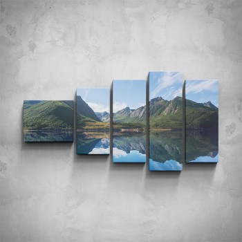 5-dílný obraz - Jezero v horách