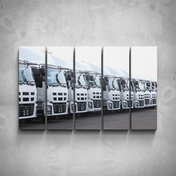 5-dílný obraz - Kamióny