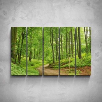 5-dílný obraz - Cesta lesem