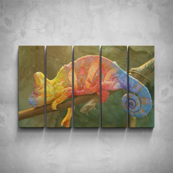 5-dílný obraz - Chameleon