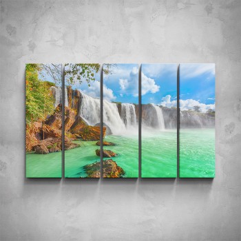 5-dílný obraz - Azurový vodopád
