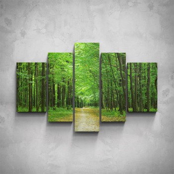 5-dílný obraz - Cesta lesem