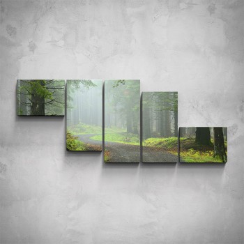 5-dílný obraz - Mlha v lese