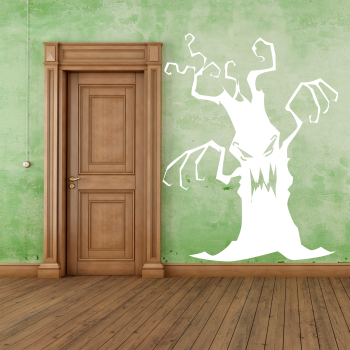Samolepka na zeď - Halloweenský děsivý strom