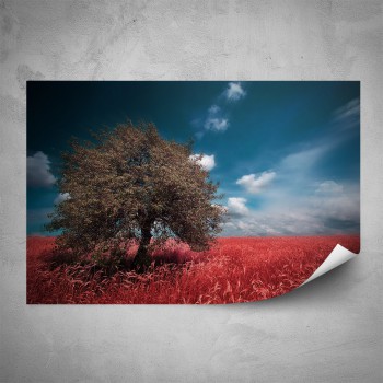 Plakát - Strom na červené louce