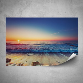 Plakát - Východ slunce nad mořem