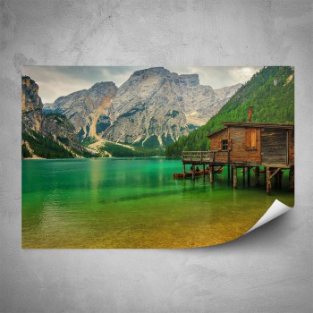 Plakát - Chatka na břehu jezera
