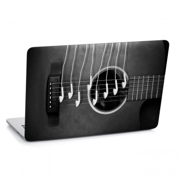 Samolepka na notebook - Kytara a sluchátka