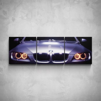 3-dílný obraz - Stříbrné BMW